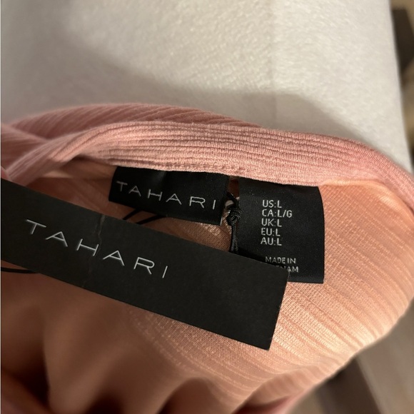NWT Tahari Tie Ribbed Tee - Picture 5 of 6